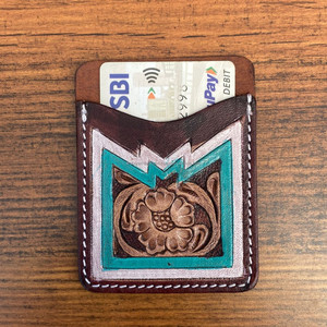 เคสใส่บัตรเครดิตทรงสี่เหลี่ยมผืนผ้าหนังถือด้วยมือขนาดเล็กน่ารักแบบตะวันตก - Product Image 2