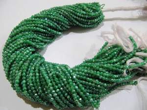 Perles de pierre de lune verte naturelle, argentées, mystiques, facettées, en forme de rondelle, 3 mm - Product Image 4