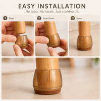 Couvre-pieds de table en PVC brun, 30 mm, ronds, pour pieds de meubles en bois