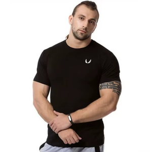 T-shirt de sport pour homme, respirant, séchage rapide, col rond, manches courtes, coupe classique, haute qualité, 220g, pour musculation et entraînement. - Product Image 1