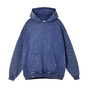 Sudadera con Capucha Extra Grande para Hombre, Color Sólido, Algodón French Terry, Informal, con Bolsillo, para Otoño - Product Image 2