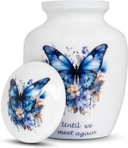 Urna Funeraria Infantil Antigua Co, Hecha a Mano con Acabado Mate, Estilo Art Deco Moderno, Florero Redondo de Sobremesa para Cenizas Humanas, Capacidad Personalizable - Product Image 2