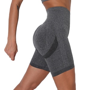 Wholesale 2026 High Waist Women's Workout Yoga Shorts Breathable Solid Color Leggings Lace Decoration <b>Tummy</b> <b>Control</b> Custom Logo - Product Image 3