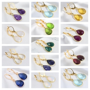 Pendientes de cuarzo topacio azul hechos a mano con forma de pera |   Pendientes de Plata de Ley 925 con Bisel para Mujer - Product Image 4