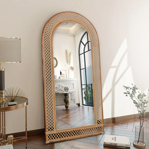 Ornate gold wooden full length mirror, antique baroque floor dressing mirror, available at wholesale prices. - Product Image 4