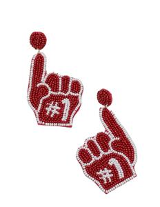 Boucle d'oreille de football perlée de broderie de but de champ de jour de jeu faite à la main de qualité supérieure avec luxe mignon et haute qualité de l'Inde - Product Image 5