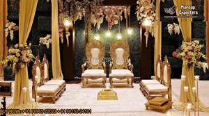 Juego de Sillas Mandap Talladas a Mano para Bodas Gujarati, Sillas Mandap para Bodas Reales, Sillas Decorativas Tradicionales para Bodas, Juego de Sillas para Bodas en el Reino Unido - Product Image 4