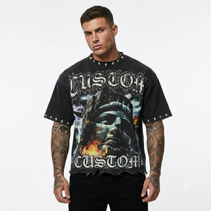 Hot Selling Graphic DTG Print <b>T</b>-<b>Shirt</b> 100% Cotton Jersey New Trendy Vintage Style Short Sleeve <b>T</b> <b>Shirt</b> For Unisex OEM Tee <b>Shirts</b> - Product Image 1