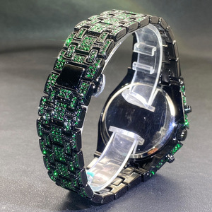 Reloj de Pulsera Hip Hop 2026 para Hombre, Reloj de Lujo con Diamantes, Reloj Verde de Moda, Resistente al Agua, con Indicador de Semana - Product Image 3