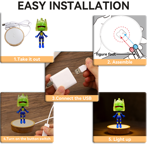 HelmeTeam Glitter Earth Night <b>Light</b> <b>LED</b> Glowing Base <b>USB</b> Cable One-Button Control 2700K Soft Warm White Small Size Bedroom Decor - Product Image 2