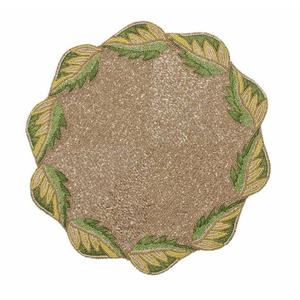 New Arrival Novelty Floral Leaf Beaded Place <b>Mat</b> Handmade Glass Beaded Charger Plate Dinning <b>Table</b> Decor Beaded <b>Table</b> <b>Mat</b> - Product Image 5