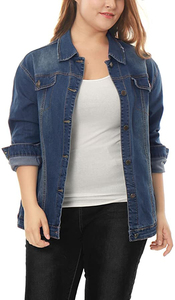 Women Casual <b>Denim</b> Jeans <b>Jacket</b> Wholesale Rate Breathable Stylish Cotton <b>Customized</b> Design Plus Size Winter Knitted High Quality - Product Image 2