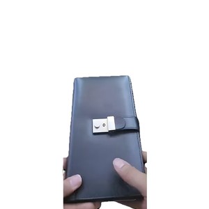 Genuine Leather Checkbook Long <b>Wallet</b> Secure Buckle Flap ID Window Card Slots <b>Zipper</b> Pocket Clutch For Men Exclusive Top Quality - Product Image 4