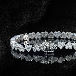 Unisex Silver Plated Tennis Bracelet with Princess Cut Moissanite Channel Setting Trendy Design GRA Certified for Wedding <b>Gifts</b> - Product Image 2
