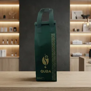 Bolsa Ecológica Althea Personalizada con Serigrafía, Bolsa Reutilizable de Tela No Tejida con Aislamiento Térmico y Cordón para Entrega de Café, Color Esmeralda - Product Image 3