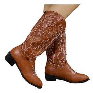 Bottes de cowboy occidentales faites à la main pour hommes, en cuir durable, confortables, élégantes pour femmes - Product Image 1