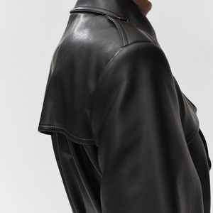 Abrigo Largo de Cuero para Mujer, Transpirable, Informal, a la Moda, de Invierno, con el Mejor Diseño, Servicio OEM - Product Image 6