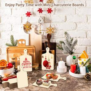 Planche à découper en bois pour l'artisanat, petites planches à charcuterie en vrac avec poignées, palettes en bois brut non finies - Product Image 3