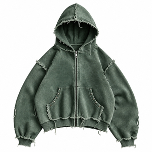 <b>Men's</b> Oversized Hooded <b>Fleece</b> <b>Jacket</b> Printed Raglan Sleeve Casual Autumn Style Blue Beige Pocket Design Breathable - Product Image 6