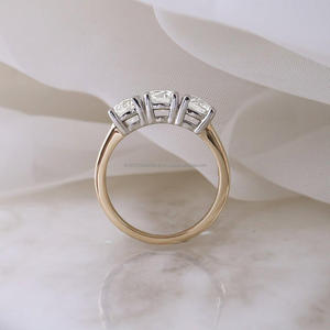 IGI/GIA Lab Grown Cut Diamond Vintage 14K amarillo boda/compromiso Unisex anillo fino oro blanco aniversario fiesta-digno - Product Image 3