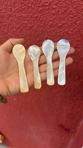 ช้อนไข่มุกธรรมชาติทำมือจากเปลือกหอยทะเลแท้ สำหรับของหวาน ชา ไอศกรีม ช้อนตักอาหาร ช้อนรับประทานอาหารระดับพรีเมียม - Macy - Product Image 2