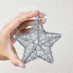 Decorative Metal Wire <b>Star</b> Shape <b>Hanging</b> Ornament For Home Christmas Decoration - Product Image 3