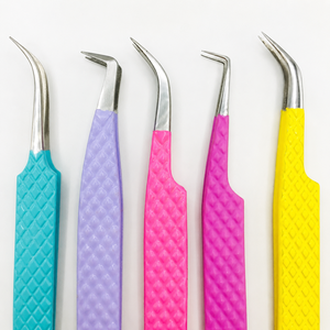 Ensemble de pinces à cils professionnelles colorées, pinces à cils de précision en acier inoxydable - Product Image 2