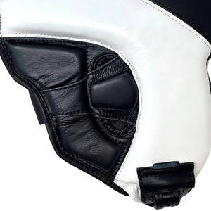 Protector de Cabeza de Boxeo de Cuero Genuino con Logotipo Personalizado, Directo de Fábrica, Correa Ajustable para la Barbilla, Protección Facial Completa para Entrenamiento y Sparring - Product Image 3