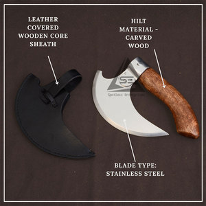 Accessoires de cuisine de qualité supérieure, hache à pizza en acier inoxydable avec manche en bois, taille et couleur personnalisables - Product Image 5