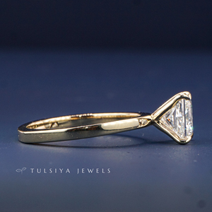 Bague en or massif 14 carats avec diamant synthétique pour femme, bijoux en diamant créé en laboratoire, bague de fiançailles élégante, cadeau, style classique - Product Image 3