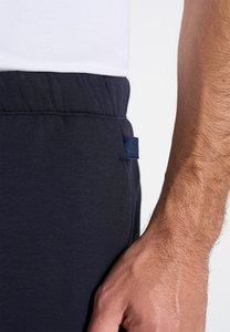 Men's Navy Cotton Sweatpants <b>Elastic</b> Waist Drawstring Casual Joggers Side Pockets Midweight Knitted Autumn Wear - Product Image 6