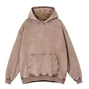 Hoodie personnalisé vintage épais et surdimensionné, effet délavé, 380 g/m², sans cordon, en coton et polyester noir - Product Image 6