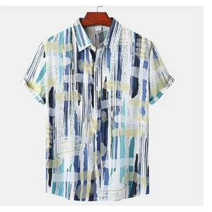 เสื้อเชิ้ตฮาวายลำลองสำหรับผู้ชาย แขนสั้น ติดกระดุม สไตล์ลำลองสำหรับวันหยุดพักผ่อน - Product Image 5
