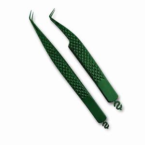 แหนบโลหะสีเขียว ปลายเรียบละเอียด สำหรับต่อขนตา - Product Image 4