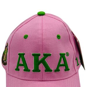 หมวกเบสบอลสีชมพู AKA ปักตัวอักษรกรีก หมวกผ้าฝ้ายแบบปรับได้ หมวกสวมศีรษะแบบสแนปแบ็คสำหรับกีฬากลางแจ้งแบบลำลอง - Product Image 2