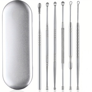 Best Quality Reusable Ear Wax <b>Removal</b> Kit 6 Pcs Sets Stainless Steel Best Quality Ear Pick Ear Wax Cleaning <b>Tool</b> - Product Image 1