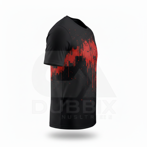 Jersey Deportivo Corto de Poliéster con Diseño Gráfico Rojo y Negro Personalizado Premium - Impresión Digital Ultra HD, Ropa Deportiva Transpirable - Product Image 3