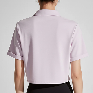 Vente en gros de vêtements d'été personnalisés de haute qualité, écologiques, à manches courtes, respirants, pour femmes, pour le golf en plein air, coupe classique, pour OEM - Product Image 3