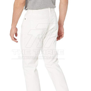 Pantalones Vaqueros de Primera Calidad, 100% Algodón, Tejido de Punto, Corte Recto, Ligeros, Cintura Media, Ajuste Relajado, Elegantes, Cómodos, para Uso Diario, Casuales - Product Image 4