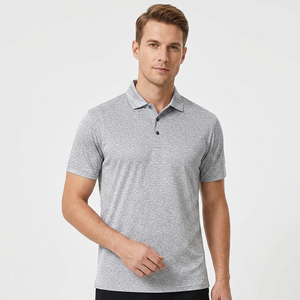 เสื้อโปโลแขนสั้นผู้ชายสีเทาแบบถักเนื้อผ้าระบายอากาศสไตล์ลำลอง - Product Image 4