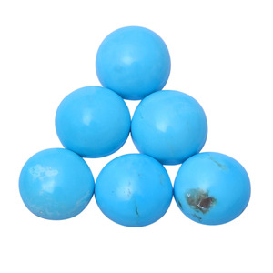 Turquesa AAA+ de 11 mm, cabujón redondo liso, turquesa natural Sleeping Beauty, piedras preciosas sueltas auténticas, lote de cabujones para joyería - Product Image 1