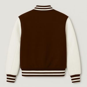 Custom Made <b>Man</b> Varsity <b>Baseball</b> <b>Jacket</b> 100% Wool Stand Collar with Front Logo Print Cartoon/Patchwork Design <b>for</b> Winter Season - Product Image 2
