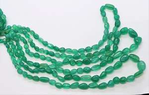 Perles en onyx vert naturel AAA, forme irrégulière, lisses, 6-8 mm, perles en onyx vert pour la fabrication de bijoux, vente en gros - Product Image 6