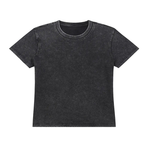 เสื้อยืดแขนสั้นผู้ชายทรงบ็อกซี่ ผ้าคอตตอน 100% หนัก 260GSM ซักย้อมสีแบบวินเทจ พิมพ์โลโก้ สวมใส่สบาย สีพื้น ดีไซน์เรียบง่าย - Product Image 3