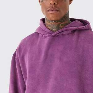 Sudadera con Capucha 100% Algodón con Lavado Ácido para Hombre, Ligera, de Secado Rápido, Personalizada con Impresión de Logotipo, Sólida, OEM, Gran Venta - Product Image 3