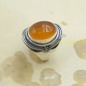 Anillo de Plata de Ley 925 con Piedra Preciosa de Cornalina Natural, Hecho a Mano, Estilo Vintage, Ovalado, Cabujón, Joyería Boho, Regalo - Product Image 6