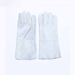Professional Wholesale Leather Welding <b>Gloves</b> Wit White Leather Welding <b>Gloves</b> Straight Thumb No Lining - Product Image 1