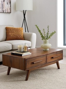 Handmade Modern Decorative Coffee Table for Living Room Wood with 2 <b>drawers</b> - Product Image 1