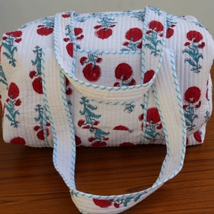 กระเป๋าโท้ทลายดอกไม้แฟชั่นขายส่ง กระเป๋าผ้าไหมพรมขนาดใหญ่สำหรับเดินทางสำหรับผู้หญิง - Product Image 1