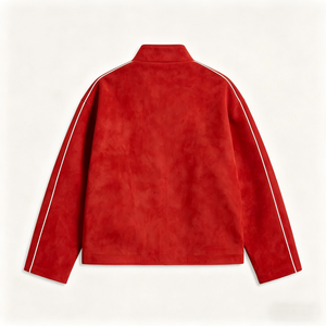 เสื้อแจ็คเก็ตหนัง PU สีแดง คอจีน แขนยาว สไตล์ฤดูหนาว สำหรับขี่มอเตอร์ไซค์ ขายส่ง - Product Image 4